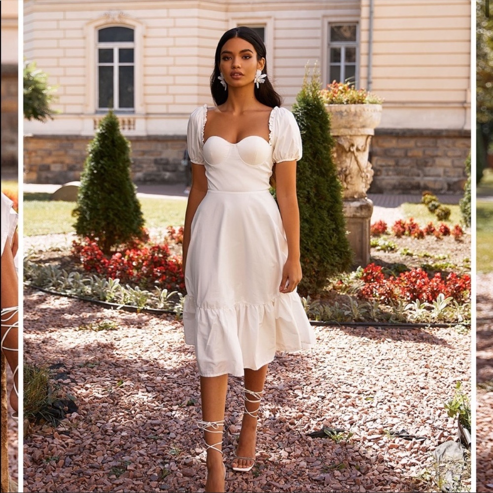 Size XS Alamour The Label White MIDI Dress